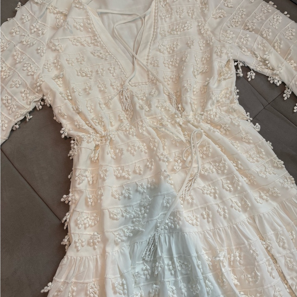 FARM Rio White Textured Mini Dress - Picture 9 of 14